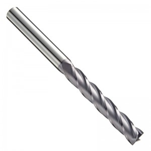Carbide Square Nose End Mill, TiAlN Finish, Roughing and Finishing Cut, 30 graders helix, 4 fløjter, 2,5 \