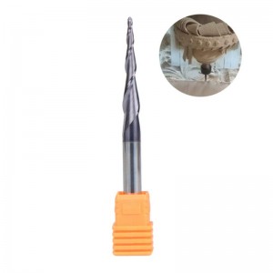 Tapered Ball Nose End Mill 1/4 X 3 inches with 0.75mm Ball Nose 4.36 Deg for CNC Machine Gravering Carving Bits